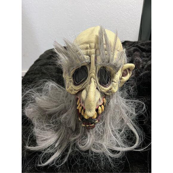 Halloween Mask The Paper Magic Group Vinyl Skeleton Gray Hair Vintage 2001